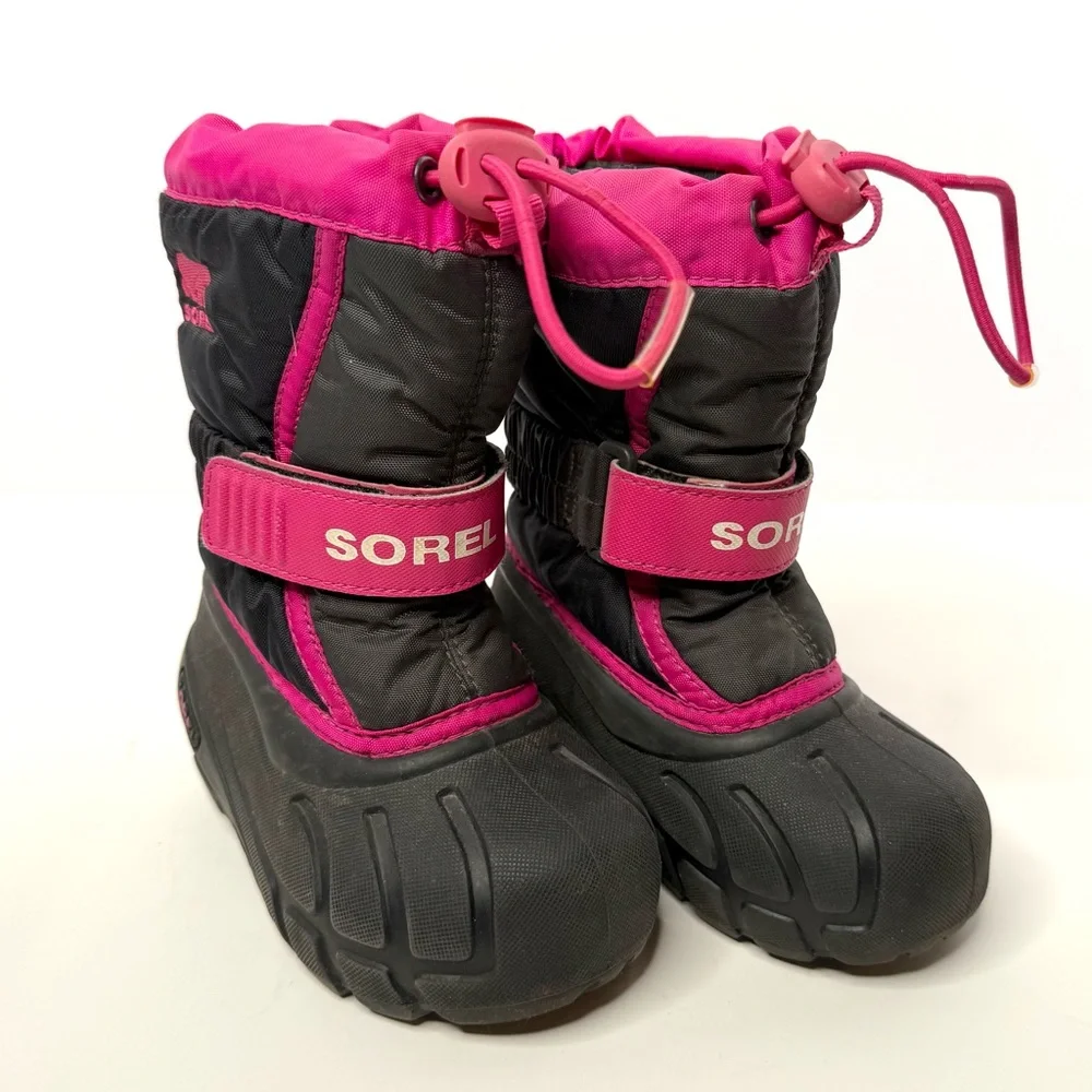 Sorel Black and Pink Flurry Winter Boots